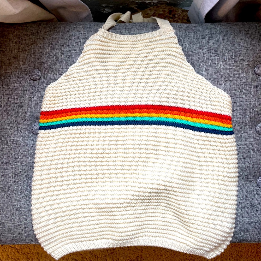 Knit halter top from a local boutique is Aspen, CO.